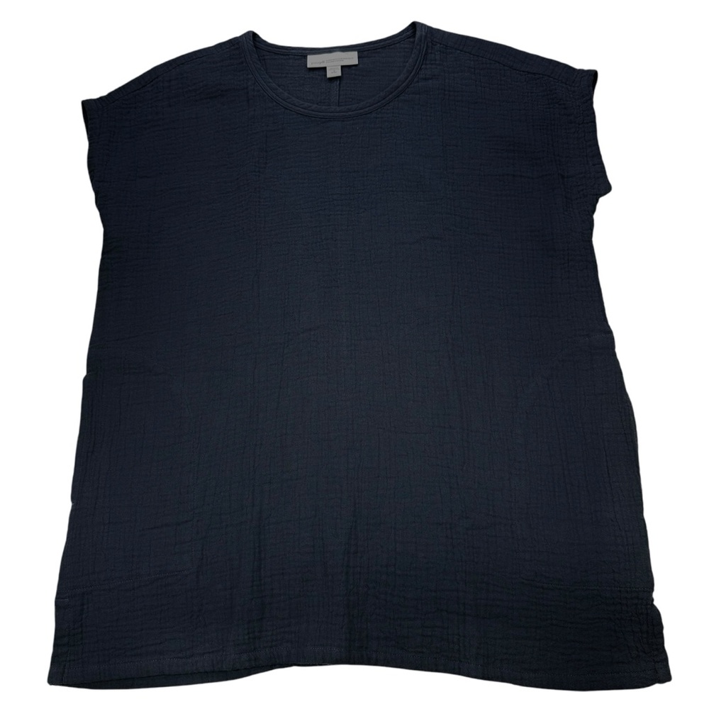 J. Jill Navy Blue Short-Sleeve Tunic Top